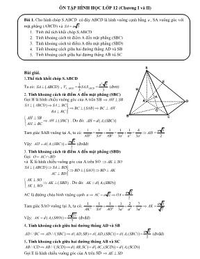 Ôn tập Hình học lớp 12 có hướng dẫn